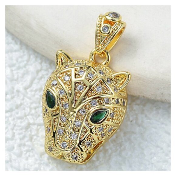 Brand New Leopard Necklace 18KGP with 18" Chain - Picture 2 of 4